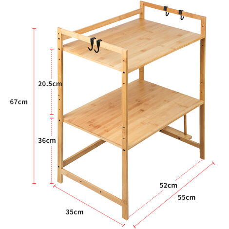 Support De Four Micro Ondes Couches Meuble Rangement Cuisine Bamboo Tag Re Multifonction