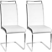 Lot de 2 chaises de Salle a Manger, Siege Rembourre Epais, Noir et Blanc Tampon