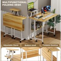 Sifree – Bureau d'angle pliable 80x60cm – Hauteur 75cm – Plateau en panneaux de particules – Tubes en acier pour espaces réduits