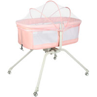 Lit bébé 3 en 1 avec Fonction de Berceau, lit Parapluie bébé avec Matelas, de 0 à 12kg, auvent, moustiquaire, Pliable, réglage de l'inclinaison, lit bébé Pliant léger