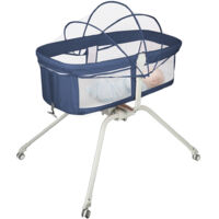 Lit bébé 3 en 1 avec Fonction de Berceau, lit Parapluie bébé avec Matelas, de 0 à 12kg, auvent, moustiquaire, Pliable, réglage de l'inclinaison, lit bébé Pliant léger