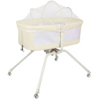 Lit bébé 3 en 1 avec Fonction de Berceau, lit Parapluie bébé avec Matelas, de 0 à 12kg, auvent, moustiquaire, Pliable, réglage de l'inclinaison, lit bébé Pliant léger