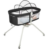 Lit bébé 3 en 1 avec Fonction de Berceau, lit Parapluie bébé avec Matelas, de 0 à 12kg, auvent, moustiquaire, Pliable, réglage de l'inclinaison, lit bébé Pliant léger