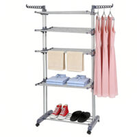 Séchoir à Linge étendoir Pliable Ailes latérales sur 4 Niveaux 175cm