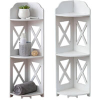 Meuble de salle de bain, meuble de salle de bain blanc étroit, meuble d'appoint autoportant avec étagères ouvertes, meuble de salle de bain multifonctionnel pour salon, salle à manger, cuisine