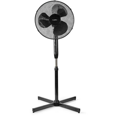 Nedis FNST15CBK40 Ventilatore a piantana - Diametro: 400 mm 3-Velocità  Oscillazione 40 W Altezza regolabile Timer di spegnimento Telecomando Nero