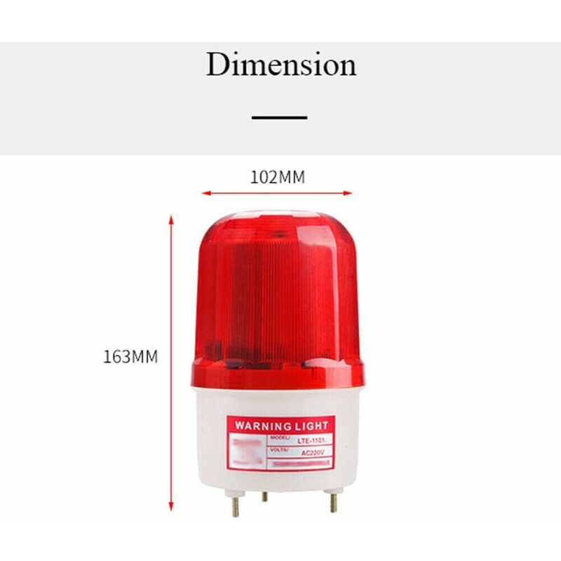 KSTE Rote LED-Warnleuchten Akustisch-optischen Alarm Rundumleuchte Notfall LED Strobe 220V 