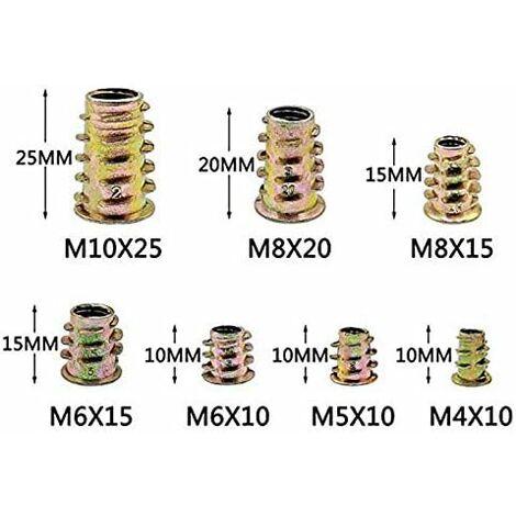 M6 T8G1 M5 Gewinde EinsäTze Muttern Holz Einsatz Sortiment Werkzeug Kit M4 