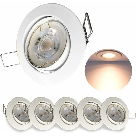 LED Einbaustrahler Einbau Strahler Deckenleuchte Spot Lampe 3W Warmweiß 6-er Set 