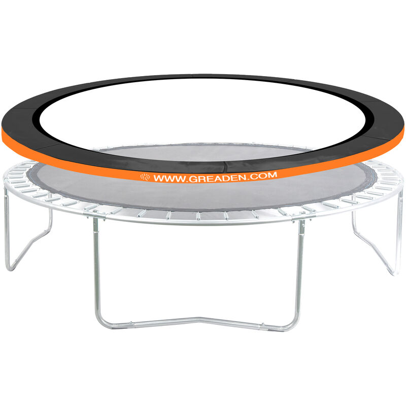 Cojín protector naranja para cama elástica GREADEN FREESTYLE Ø 14FT - 430cm, alta calidad y resistente a la intemperie