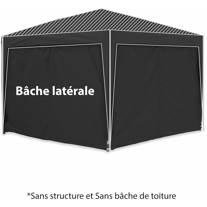 Pack GREADEN 4 LADOS (SIN ESTRUCTURA) - NEGRO - 3 MUROS MACIZOS CON UNA PUERTA 420D PELÍCULA PLATA POLIÉSTER 3X3M GAMA 30MM