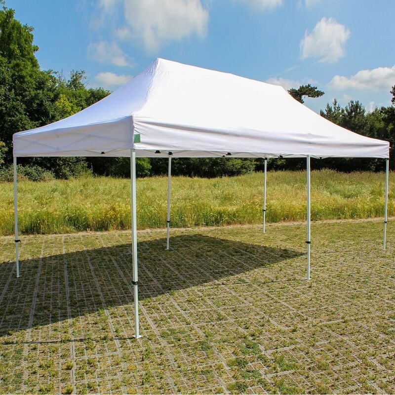 Carpa de Jardín 3x6 m, Carpa con Tubo de Acero de 32 mm + Lona Recubierta de PVC de 220 g/㎡ Impermeable y UV Cenador de jardín Cenador de recepción + Bolsa de transporte