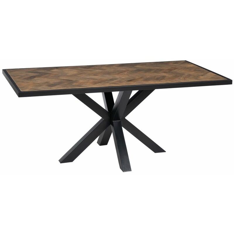 Mesa De Comedor grande 180 cm para 6 personas madera acacia natural oscura 180x100x76