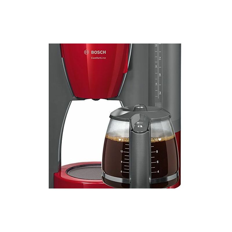 Bosch Comfort Line TKA6A044 - Cafetera de filtro / goteo, 1200 W, color rojo antracita