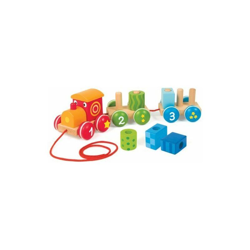 Tren 1 2 3 juguete de madera jumbo train 123 goula arrastre multicolor 55216