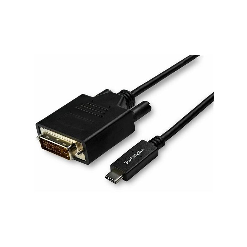 StarTech.com Cable Adaptador de 3m USB-C a DVI 1920 x 1200 - Negro - Cable USB Tipo C a DVI - Cable Conversor de Vídeo USBC