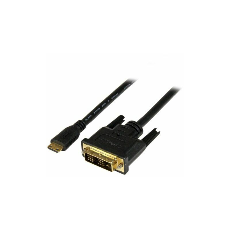 StarTech.com Cable de 3m Mini HDMI a DVI - Cable DVI-D a HDMI (1920x1200p) - Mini HDMI Macho de 19 Pines a DVI-D Macho - Cable Adaptador para Monitor Digital - Adaptador Mini HDMI a DVI