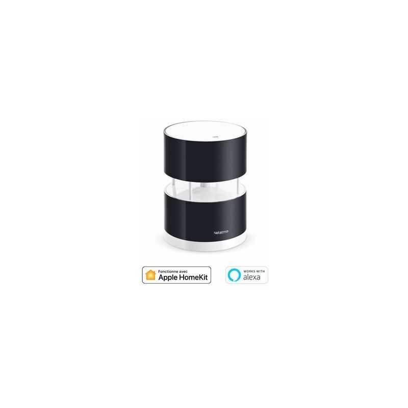 Netatmo Nwa01ww Para la negrotransparente 8.5x8.5x11 cm inteligente tecnología de ultrasonidos con pilas negroblanco compatible generica wind gauge transparente sensor ambiental hogares soporte