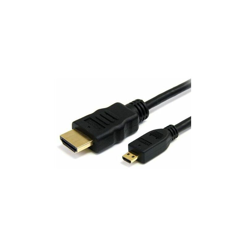 StarTech.com Cable de 2m Micro HDMI a HDMI con Ethernet - Vídeo de 4K a 30Hz - Cable Adaptador Conversor Micro HDMI Tipo D de alta velocidad a HDMI 1.4 - HDMI UHD - Macho a Macho