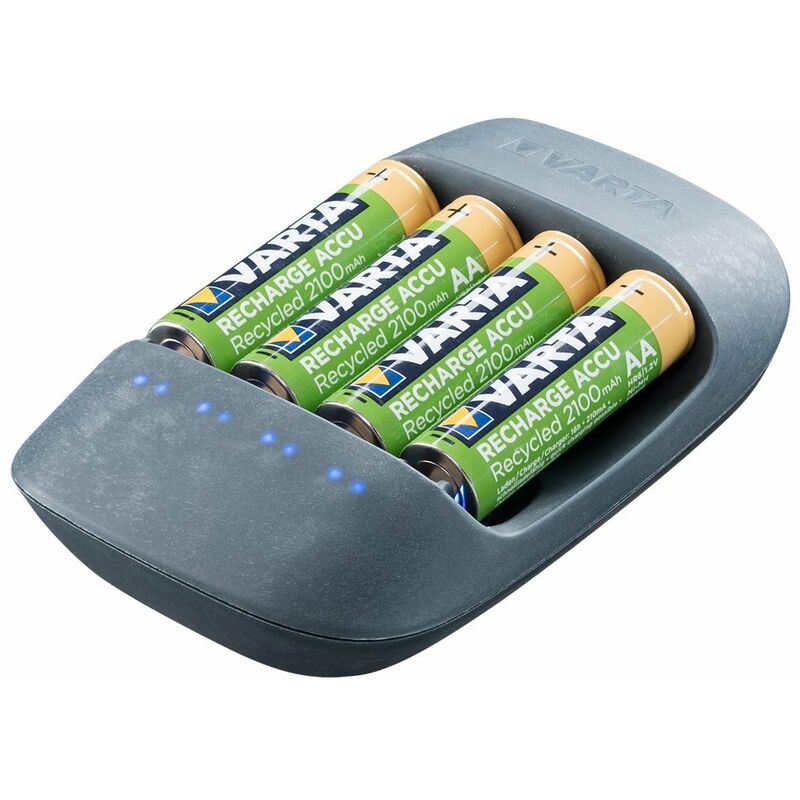 Caricabatterie Pile Ricaricabili VARTA ULTRA FAST + 4 Batterie AA Stilo  2100mAh