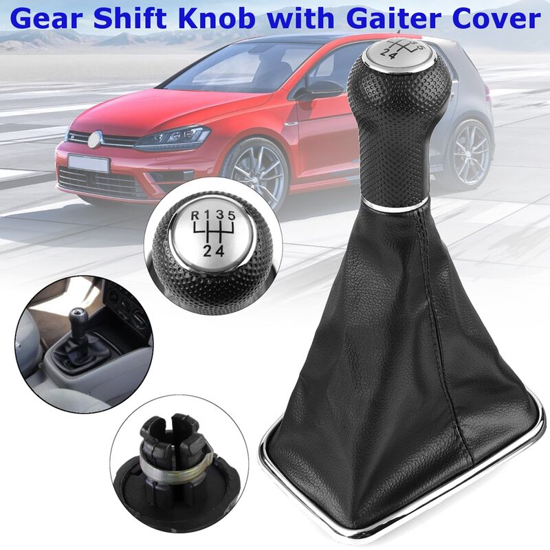 5 Speed Gear Shift Knob with Gaiter Boot Cover For VW Bora Golf MK4 Jetta