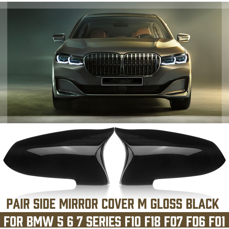 Pair LH RH Side Rearview Mirror Cover Cap For BMW 5 6 7 Series F10