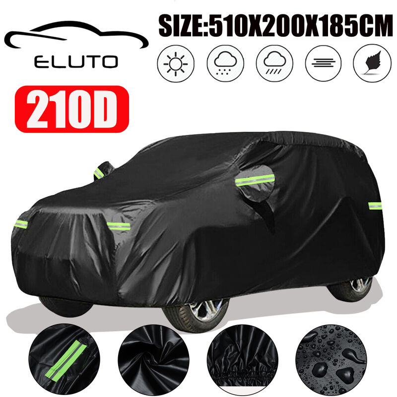 510x200x185cm SUV Car Cover Waterproof Car Cover All Weather UV Protection UV  Outdoor Windshield Flash Cover Striped with Reflective Strips  200.78x78.74x72.83 inch LBTN