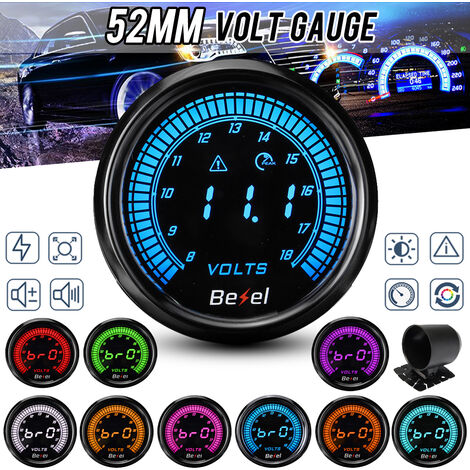 52mm Voltmeter Voltage Gauge Car Digital Meter Display 8-18V With F4F6