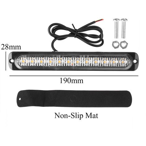 6 led 12v amber car truck emergency deals beacon led light bar hazard strobe warning