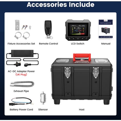 2024 New Diesel Air Heater 5-8KW 12V 110-240V All In One LCD Thermostat Boat Motorhome Truck Trailer New Type Plug UK