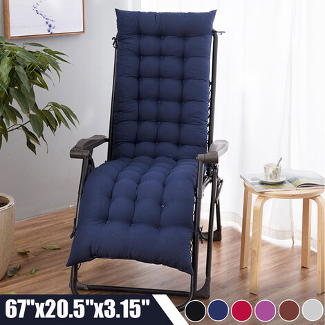 Lounger Cushion Pad Lounge Chair Recliner Rocking Sofa Mat (Navy Blue)