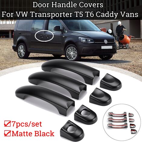 Kit of 3 Matte Black Door Handle Covers for VW Transporter T5 T6 Caddy Van J