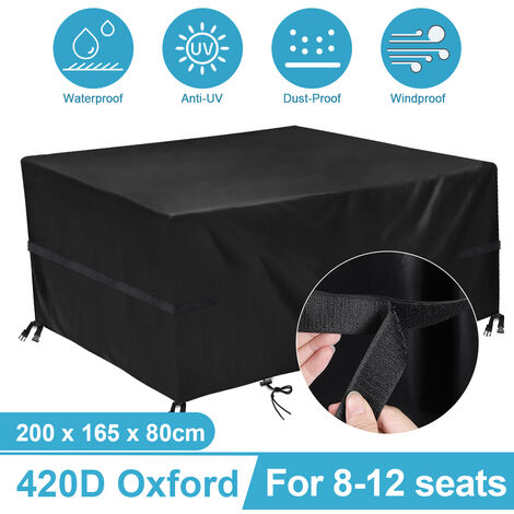 420D Waterproof Garden Patio Furniture Cover for Rattan 8-12 Seat Table Outdoor