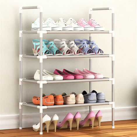 12-Tier Portable Shoe Rack for Closet - Portable 72 Pair Shoe Rack  Organizer 36 Grids for Heels,Boots,Slippers, Metal Space-Saving Shoe Shelf  for