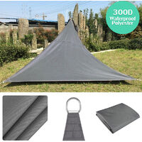 Sun Shade Sail Garden Patio Awning Canopy 98% UV Protect Waterproof Gray 3*3*4.3m