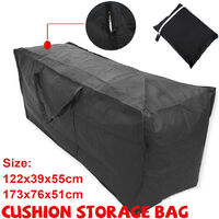 21D Oxford Cloth Outdoor Furniture Cushions Pocket Cushion Storage Bag (122x39x55cm)