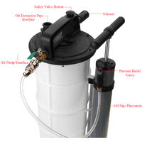 Manual 9 Liter Oil Changer Vacuum Fluid Extractor Pump Tank Tool