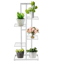 6 levels White metal plant stand 105x46x21cm