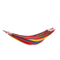 Outdoor Garden Portable Canvas Hammock Travel Camping Balan? Oire Hanging Chair Bed (Red, Type A Hammock With Wooden Stick (280x100cm))