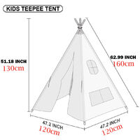 Kids Teepee Tent Wigwam Cubby Children Indoor Playtent(Flower Color)
