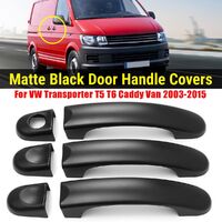 6pcs Matte Black 3 Door Handle Covers For VW Transporter T5 T6 Caddy Van