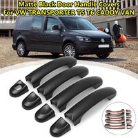8pcs Matte Black 3 Door Handle Covers For VW Transporter T5 T6 Caddy Van J