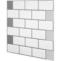 1PC 3D Brick Tiles Stickers Bathroom Kitchen Wall Decal Sticker (White, 30.5cm / 12in)