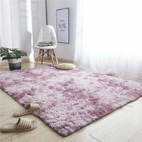 Thick Shaggy Rug Fluffy Living Room Area Carpet Living Room Floor Mat (Purple Pink, 160x200cm)
