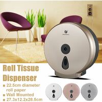 Toilet Paper Towel Dispenser Tissue Box Holder Wall Mounted Bathroom Accessories (White)
