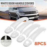 8pcs White Door Handle Cover Set For VW TRANSPORTER T5 T6 CADDY VAN