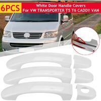6pcs Set White Door Handle Covers For VW Transpoter T5 T6 Caddy Van 2003-2015
