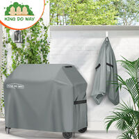 Heavy Duty BBQ Cover Waterproof Barbecue Grill Protector Outdoor Gas Covers 147x61x122cm Grey