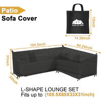 L Shape Furniture Cover Waterproof Garden Rattan Corner Sofa Outdoor Protection 268*216*84*79cm