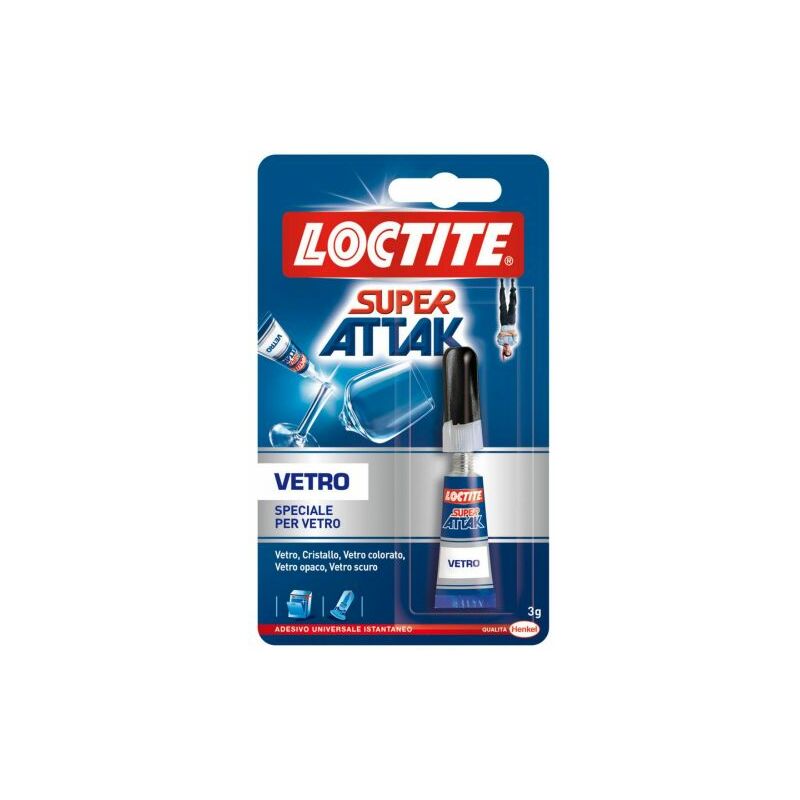 SUPER ATTAK VETRO 3 grammi COLLA ADESIVO ISTANTANEO HENKEL